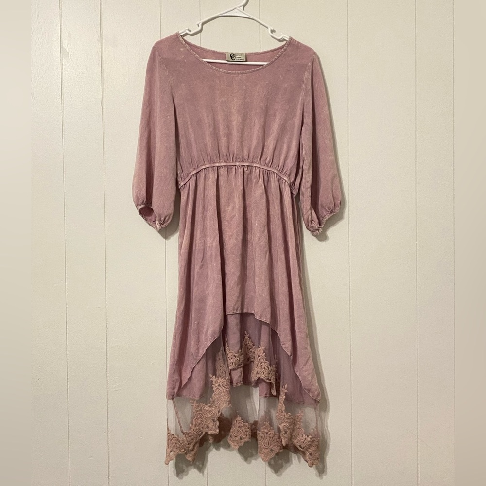 Stunning rose pink high low dress